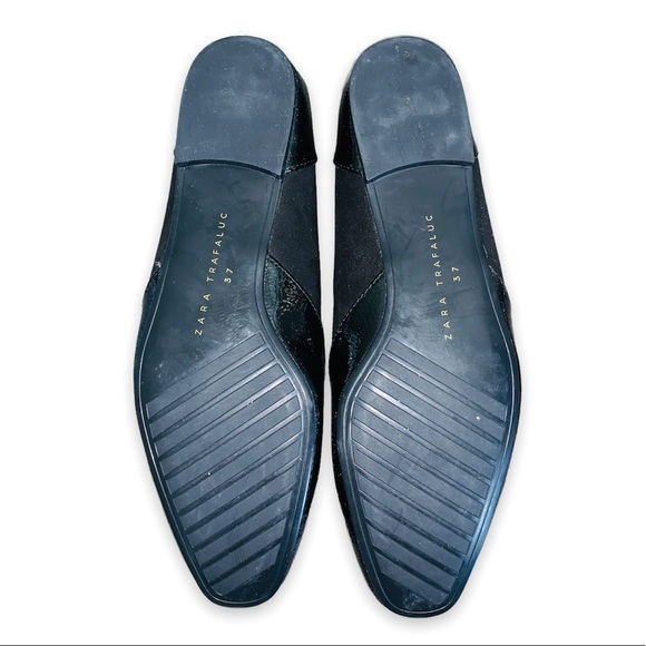 NWOT Zara Black Bow Trim Ballet Flats Size 7 - Picture 9 of 11